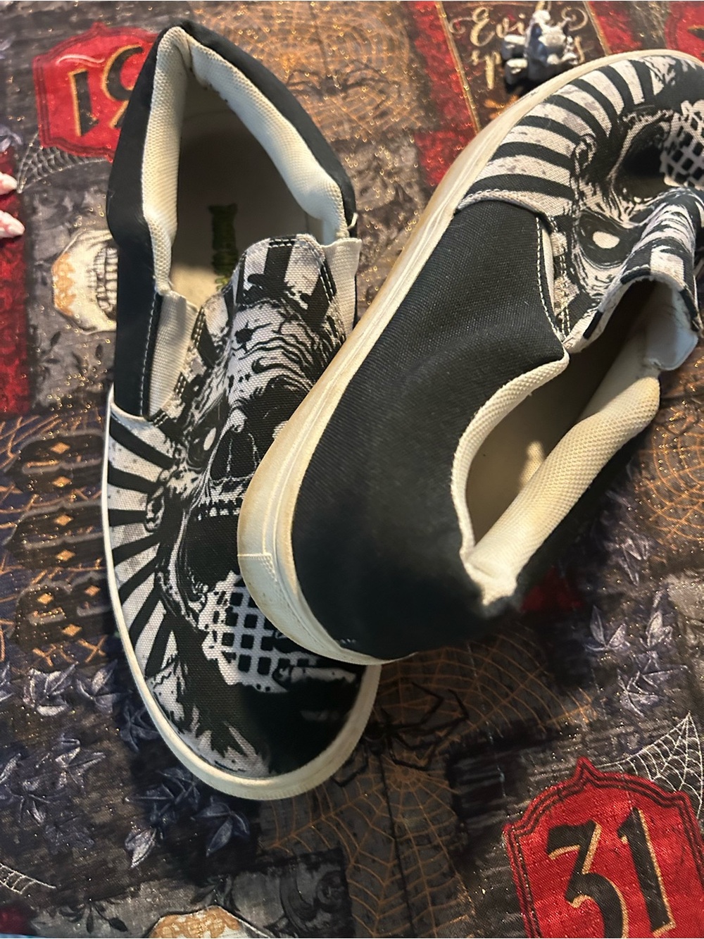 Women’s Black & White Slip-On Athletic Sneakers